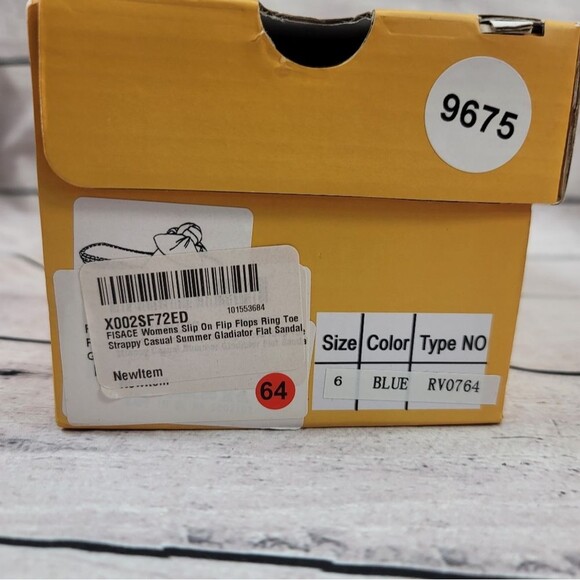 Fisace Womens Slip on Flip Flops Blue Size 6 - Picture 6 of 9